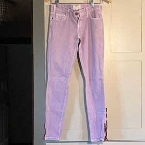 Current/Elliott ankle skinny jean with short zip at ankles, size 25